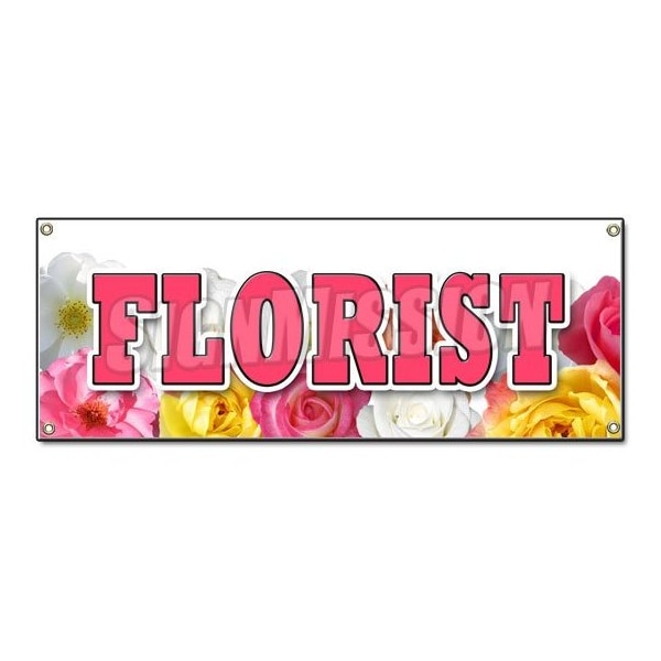 Signmission FLORIST BANNER SIGN roses flower shop arrangements delivery fresh plants B-Florist - main